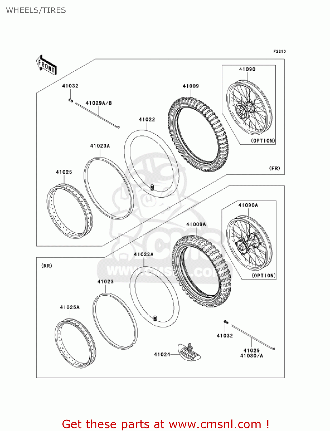 WHEELS/TIRES KX85A6F KX85 2006 USA CANADA