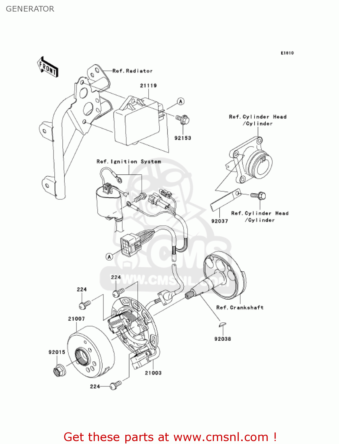 GENERATOR KX85A6F KX85 2006 USA CANADA
