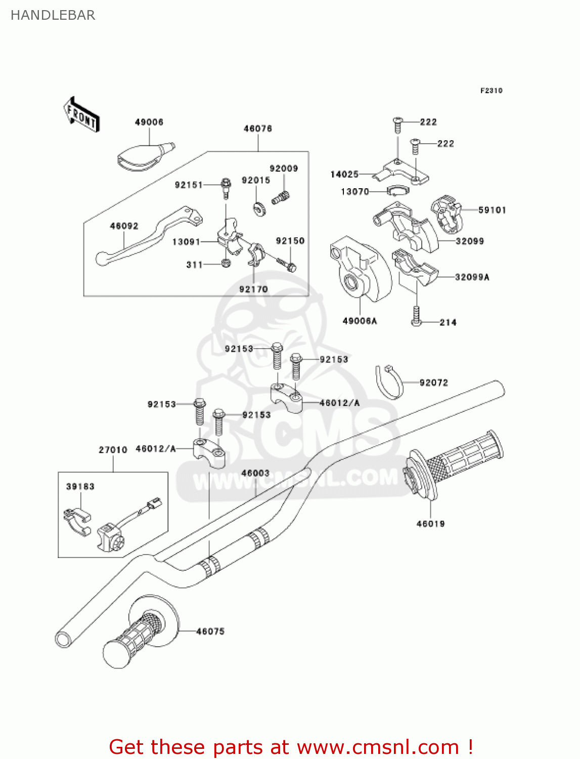 HANDLEBAR KX85A6F KX85 2006 USA CANADA