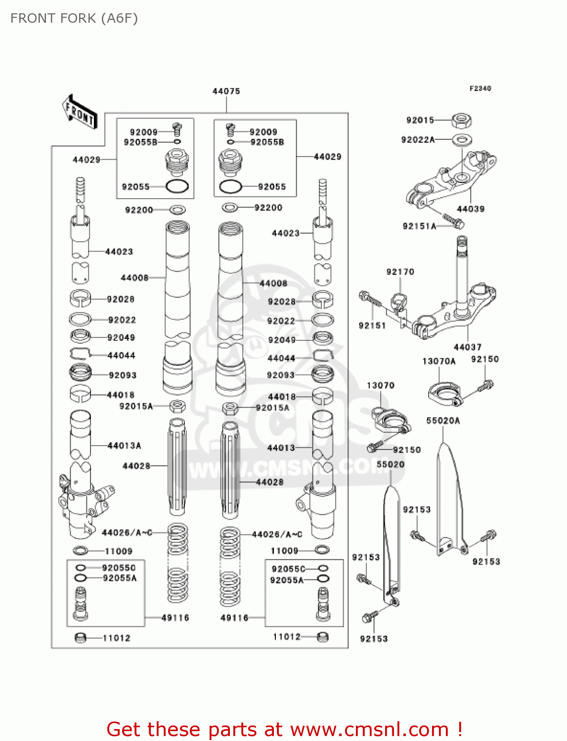 FRONT FORK (A6F) KX85A6F KX85 2006 USA CANADA