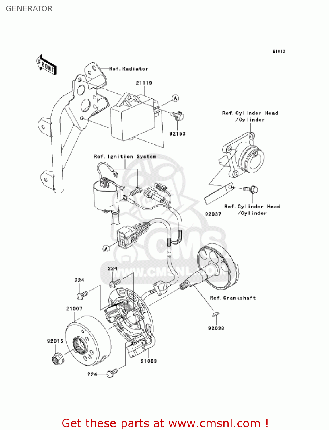 GENERATOR KX85A7F KX85 2007 USA CANADA