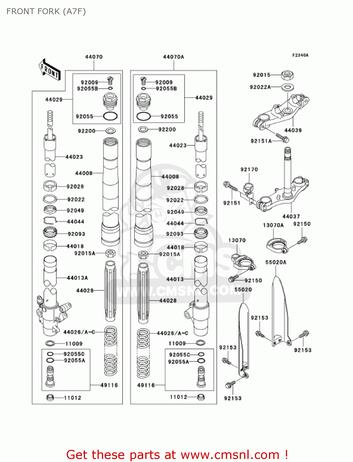 FRONT FORK (A7F) KX85A7F KX85 2007 USA CANADA