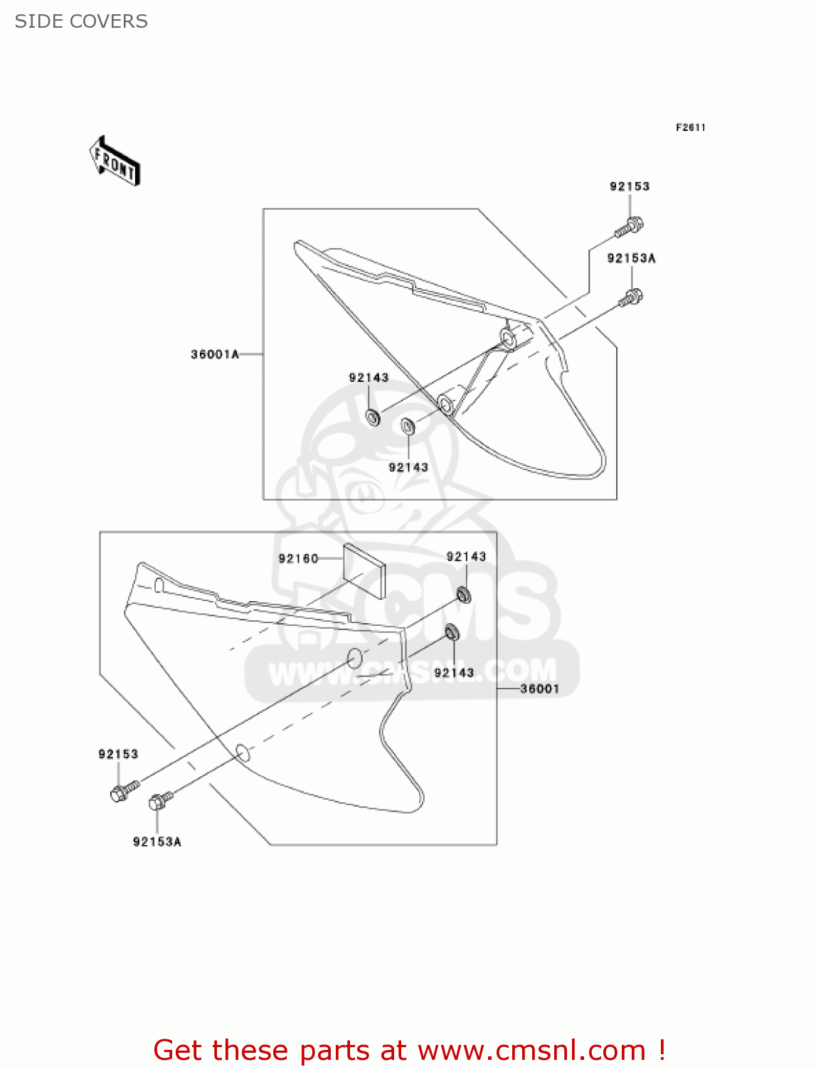 SIDE COVERS KX85A7F KX85 2007 USA CANADA