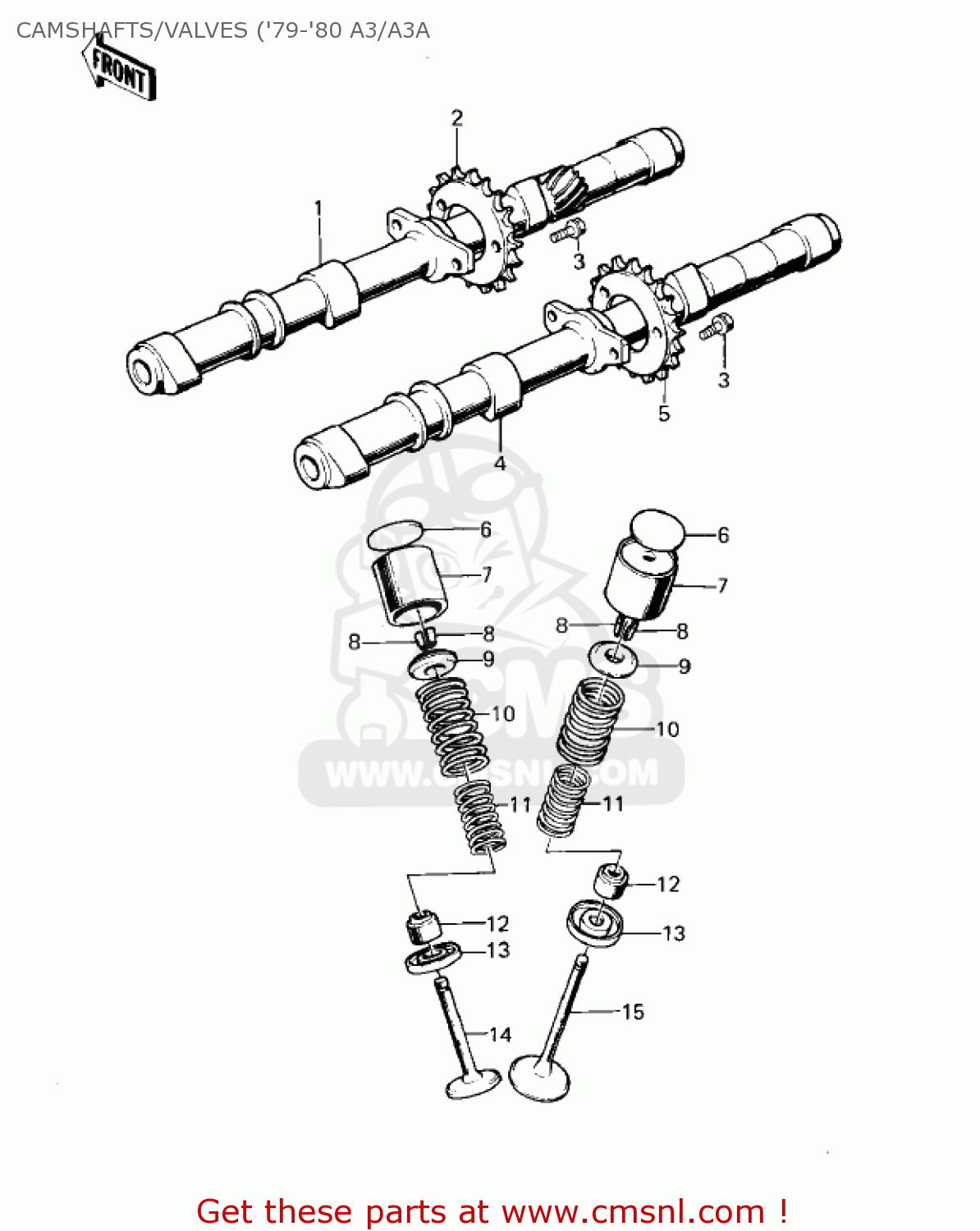 CAMSHAFTS/VALVES ('79-'80 A3/A3A KZ1000A1 1977 CANADA