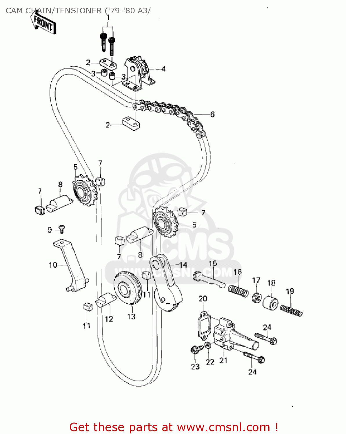 CAM CHAIN/TENSIONER ('79-'80 A3/ KZ1000A1 1977 CANADA