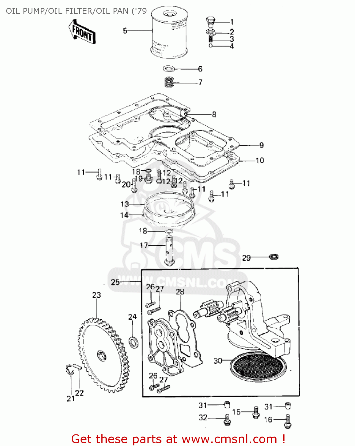 OIL PUMP/OIL FILTER/OIL PAN ('79 KZ1000A1 1977 CANADA