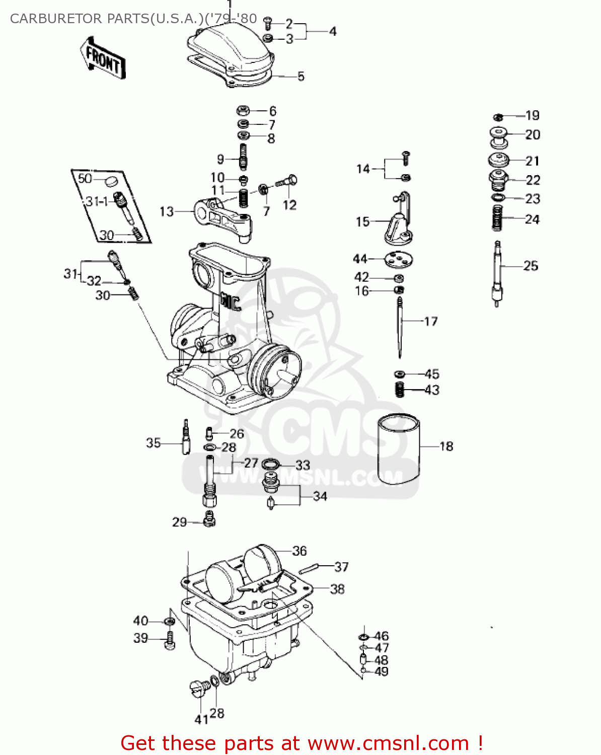 CARBURETOR PARTS(U.S.A.)('79-'80 KZ1000A1 1977 CANADA
