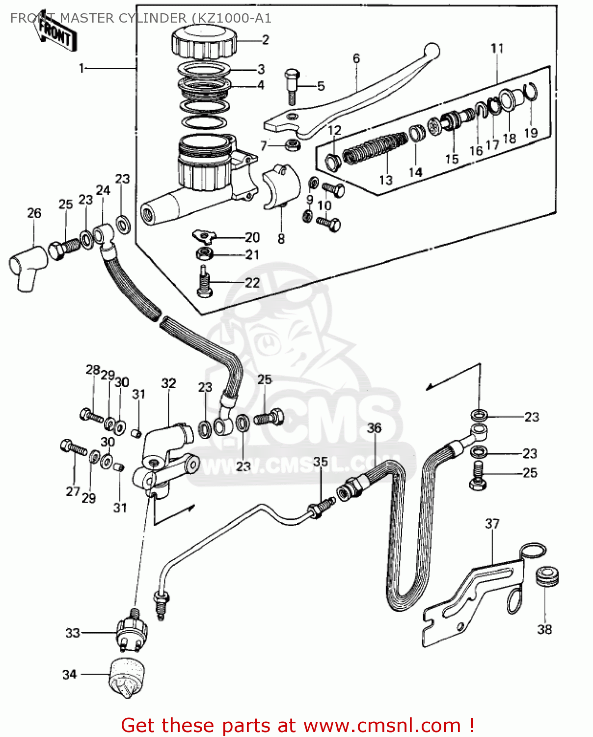 FRONT MASTER CYLINDER (KZ1000-A1 KZ1000A1 1977 CANADA