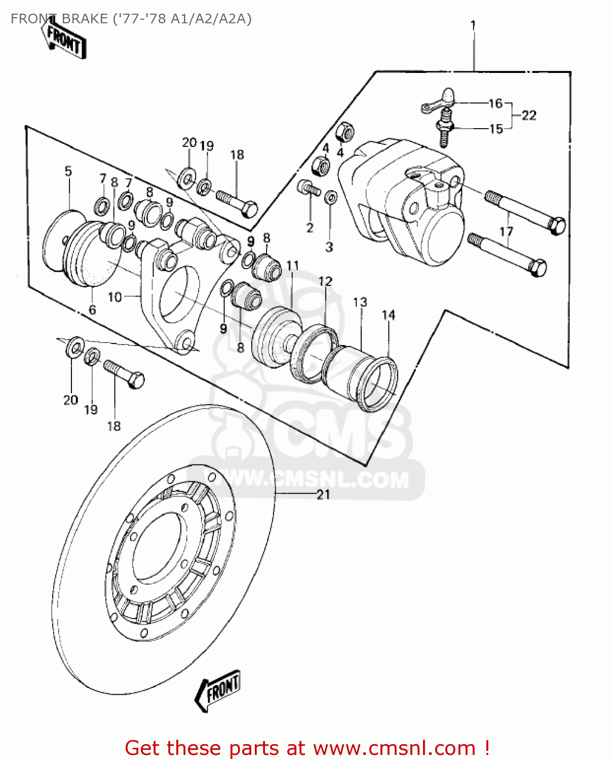 FRONT BRAKE ('77-'78 A1/A2/A2A) KZ1000A1 1977 CANADA