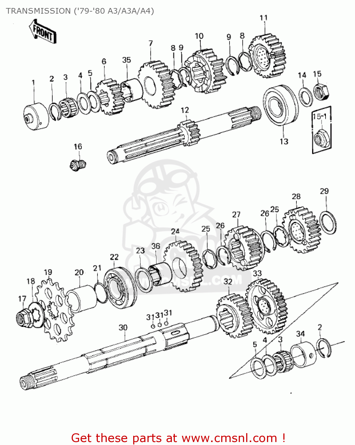 TRANSMISSION ('79-'80 A3/A3A/A4) KZ1000A1 1977 CANADA