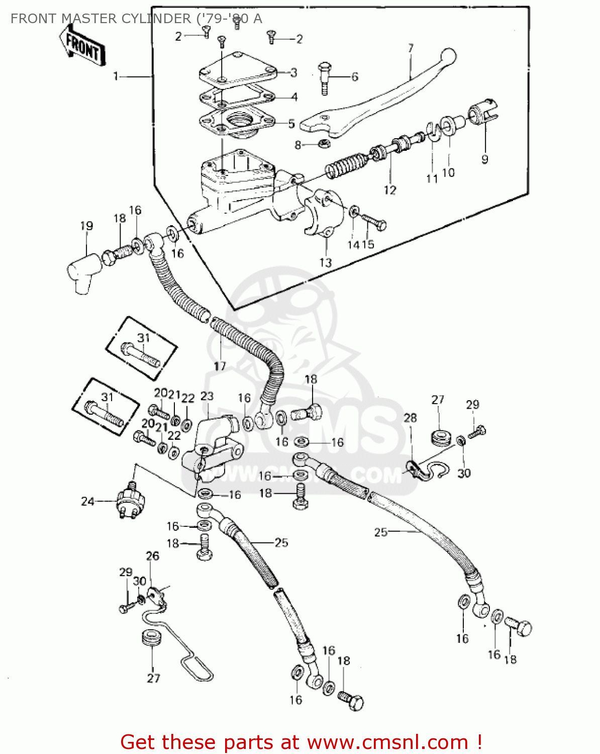 FRONT MASTER CYLINDER ('79-'80 A KZ1000A1 1977 CANADA