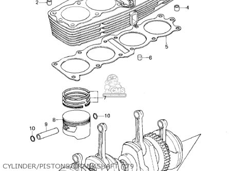 CYLINDER/PISTONS/CRANKSHAFT ('79 - KZ1000A1 1977 CANADA