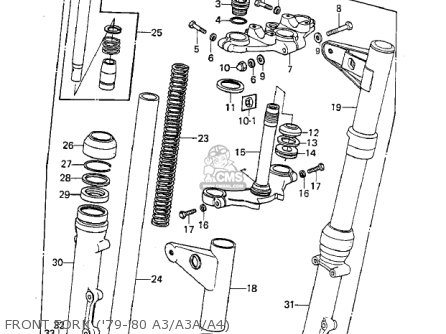 FRONT FORK ('79-'80 A3/A3A/A4) - KZ1000A1 1977 CANADA