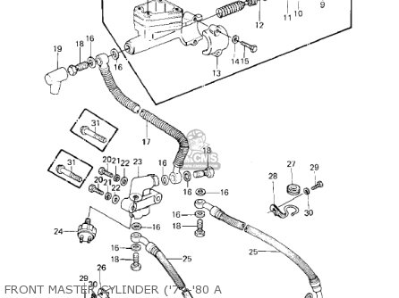 FRONT MASTER CYLINDER ('79-'80 A - KZ1000A1 1977 CANADA