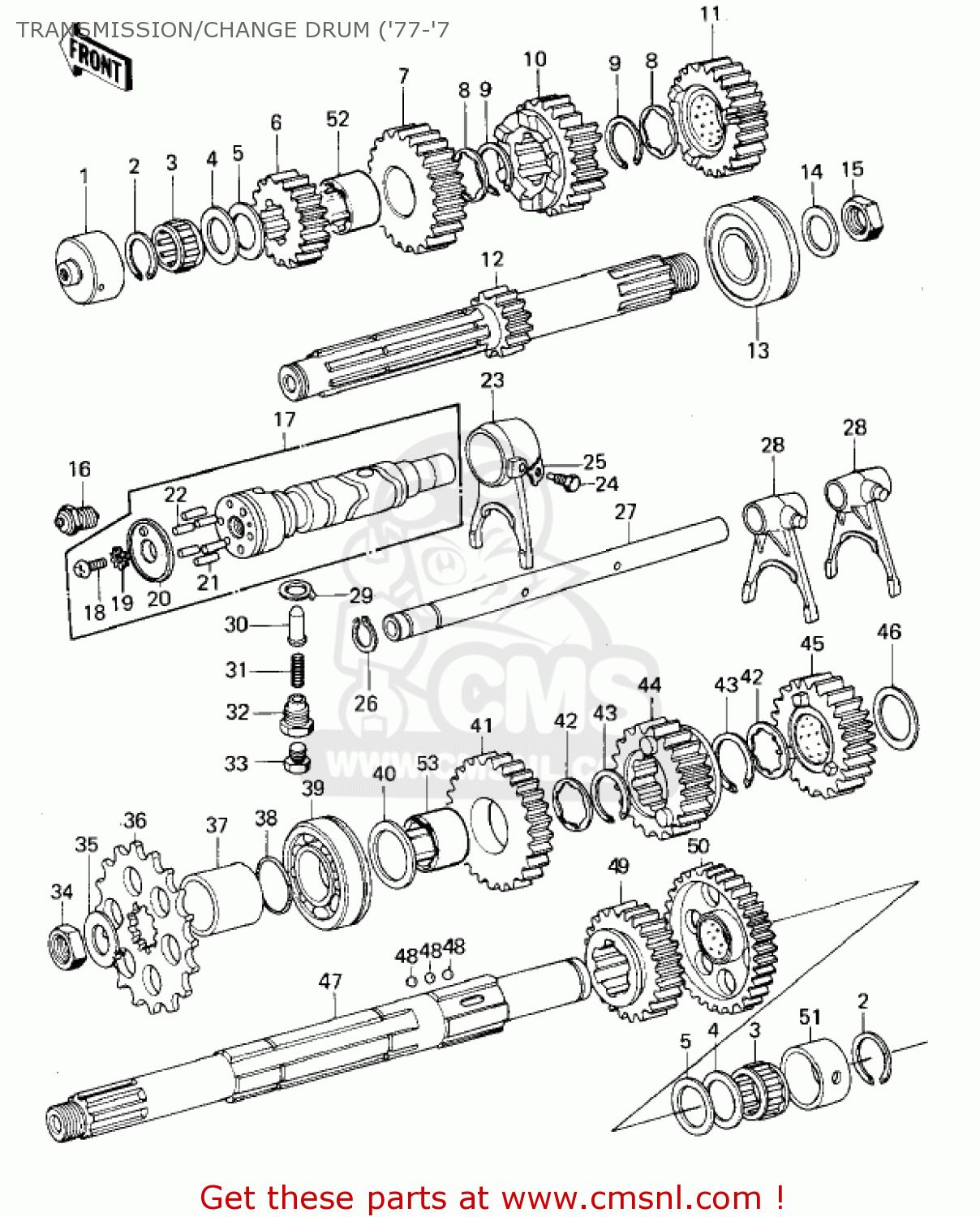 TRANSMISSION/CHANGE DRUM ('77-'7 KZ1000A2 KZ1000 1978 CANADA