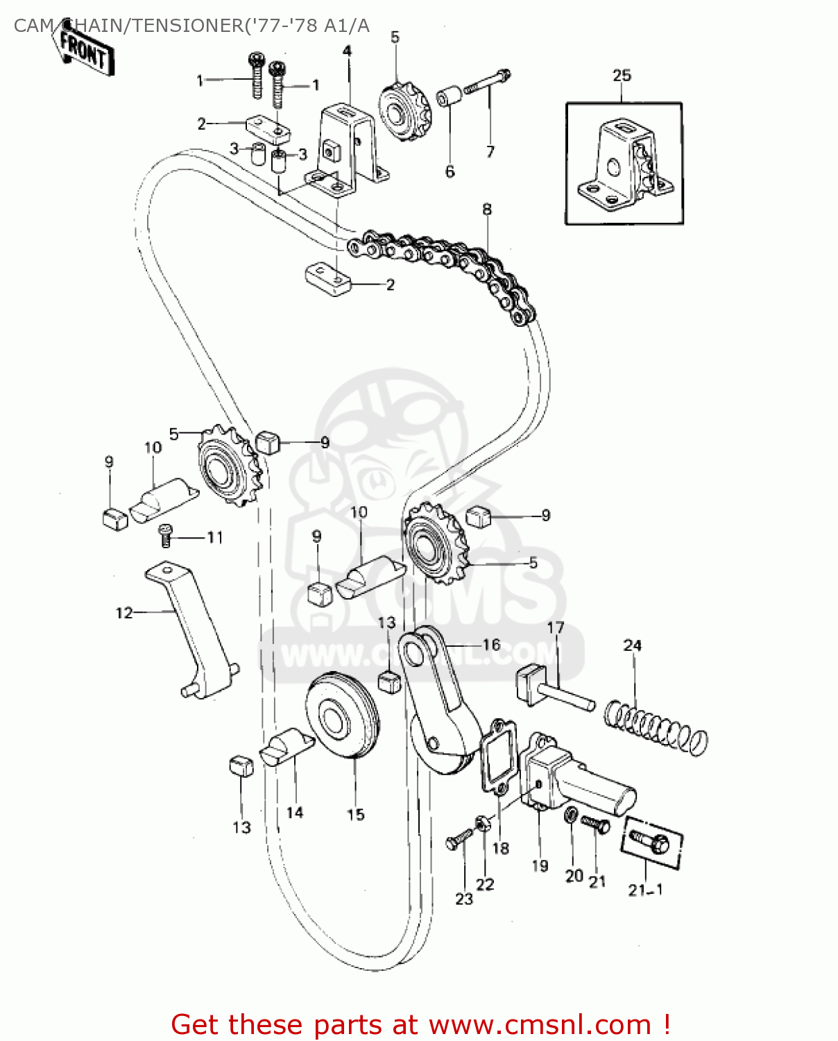 CAM CHAIN/TENSIONER('77-'78 A1/A KZ1000A2 KZ1000 1978 CANADA