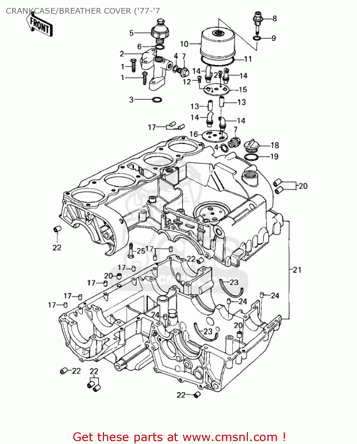 CRANKCASE/BREATHER COVER ('77-'7 KZ1000A2 KZ1000 1978 CANADA