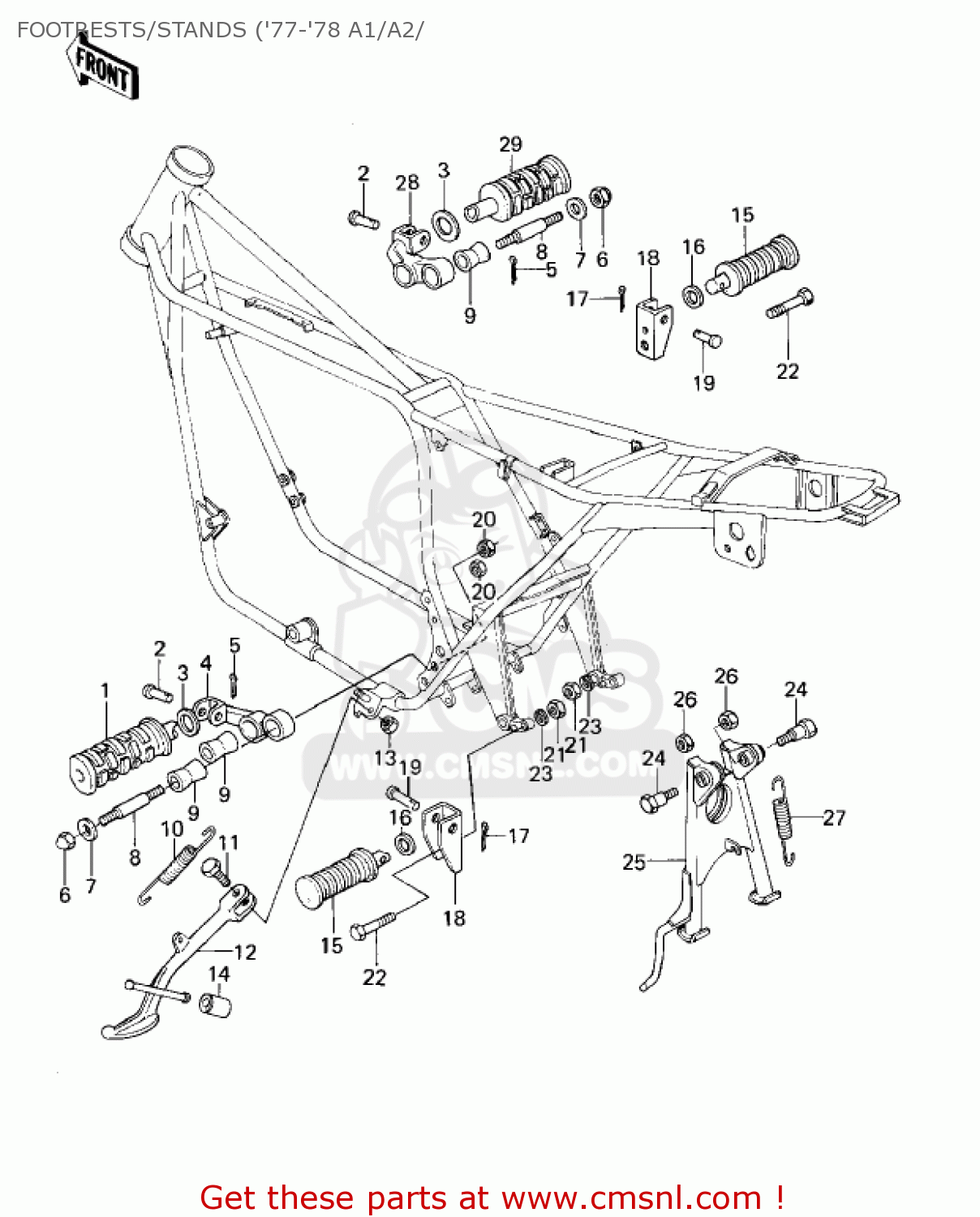 FOOTRESTS/STANDS ('77-'78 A1/A2/ KZ1000A2 KZ1000 1978 CANADA