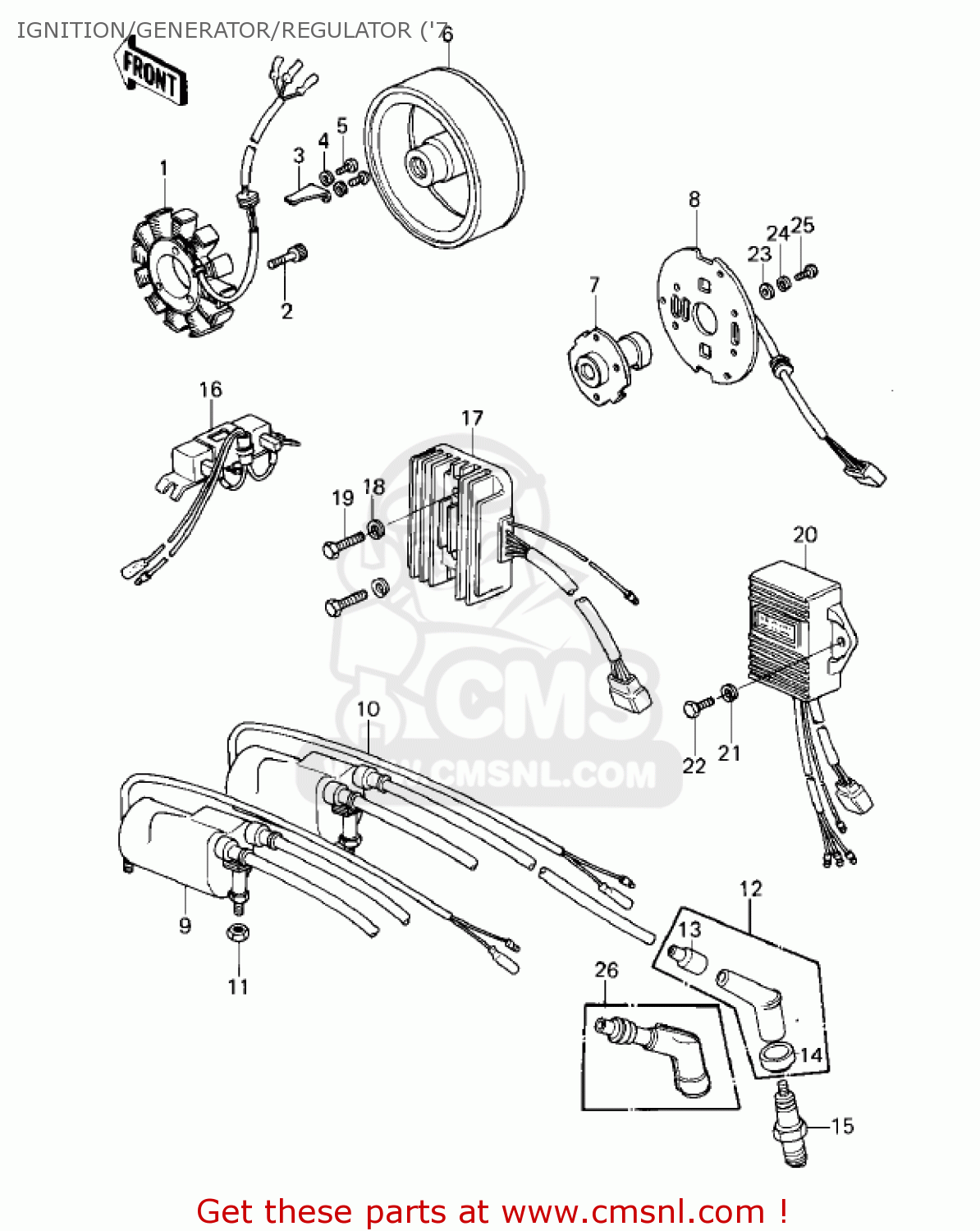 IGNITION/GENERATOR/REGULATOR ('7 KZ1000A2 KZ1000 1978 CANADA