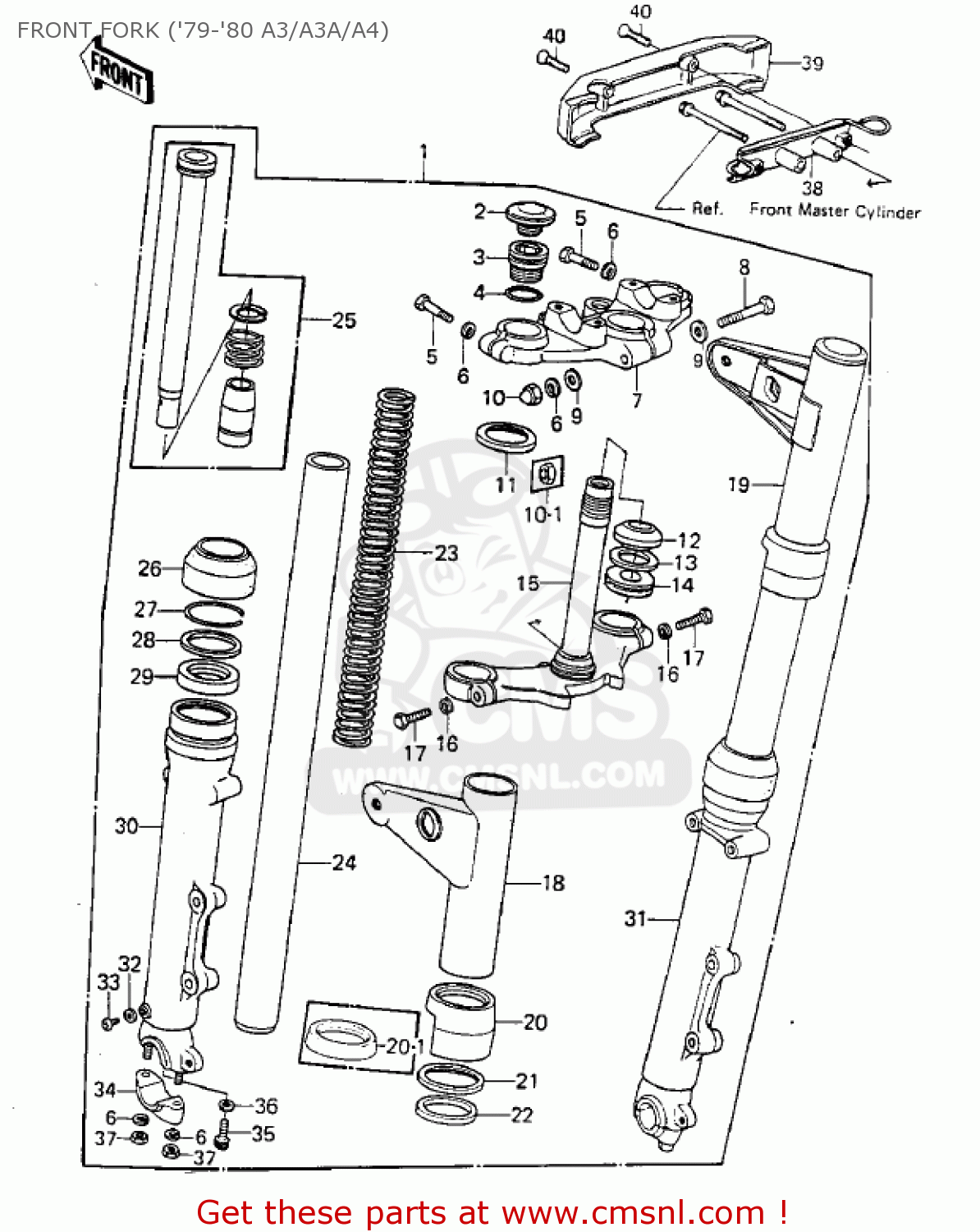 FRONT FORK ('79-'80 A3/A3A/A4) KZ1000A2 KZ1000 1978 CANADA