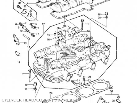 CYLINDER HEAD/COVER ('77-'78 A1/ - KZ1000A2 KZ1000 1978 CANADA
