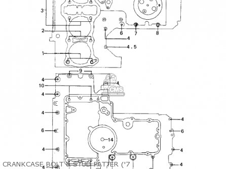 CRANKCASE BOLT & STUD PATTER ('7 - KZ1000A2 KZ1000 1978 CANADA