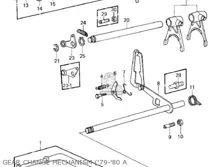 GEAR CHANGE MECHANISM ('79-'80 A - KZ1000A2 KZ1000 1978 CANADA