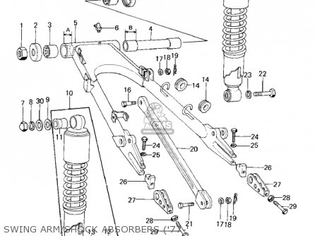 SWING ARM/SHOCK ABSORBERS ('77-' - KZ1000A2 KZ1000 1978 CANADA