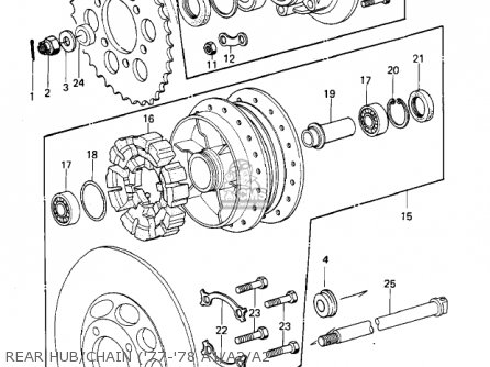 REAR HUB/CHAIN ('77-'78 A1/A2/A2 - KZ1000A2 KZ1000 1978 CANADA