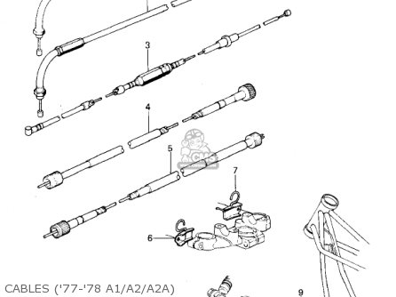 CABLES ('77-'78 A1/A2/A2A) - KZ1000A2 KZ1000 1978 CANADA