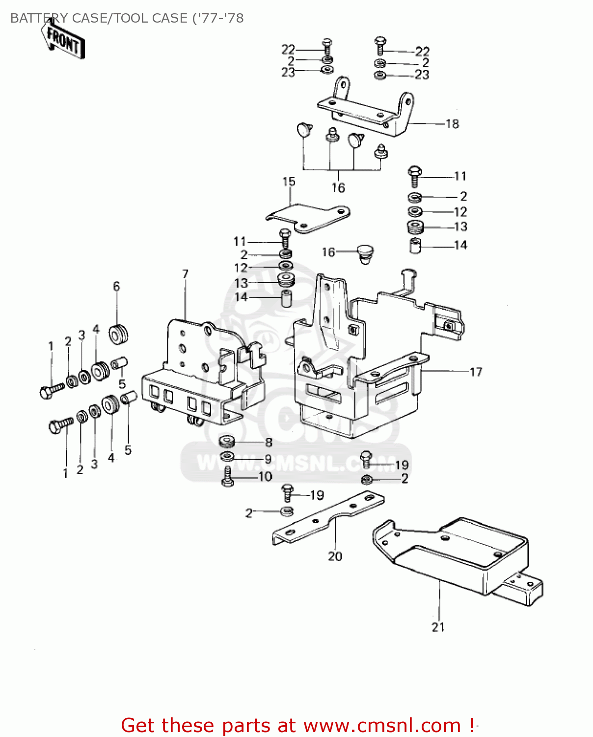 Kawasaki KZ1000A2A KZ1000 1978 CANADA BATTERY CASE/TOOL ... kz1000 parts diagram 