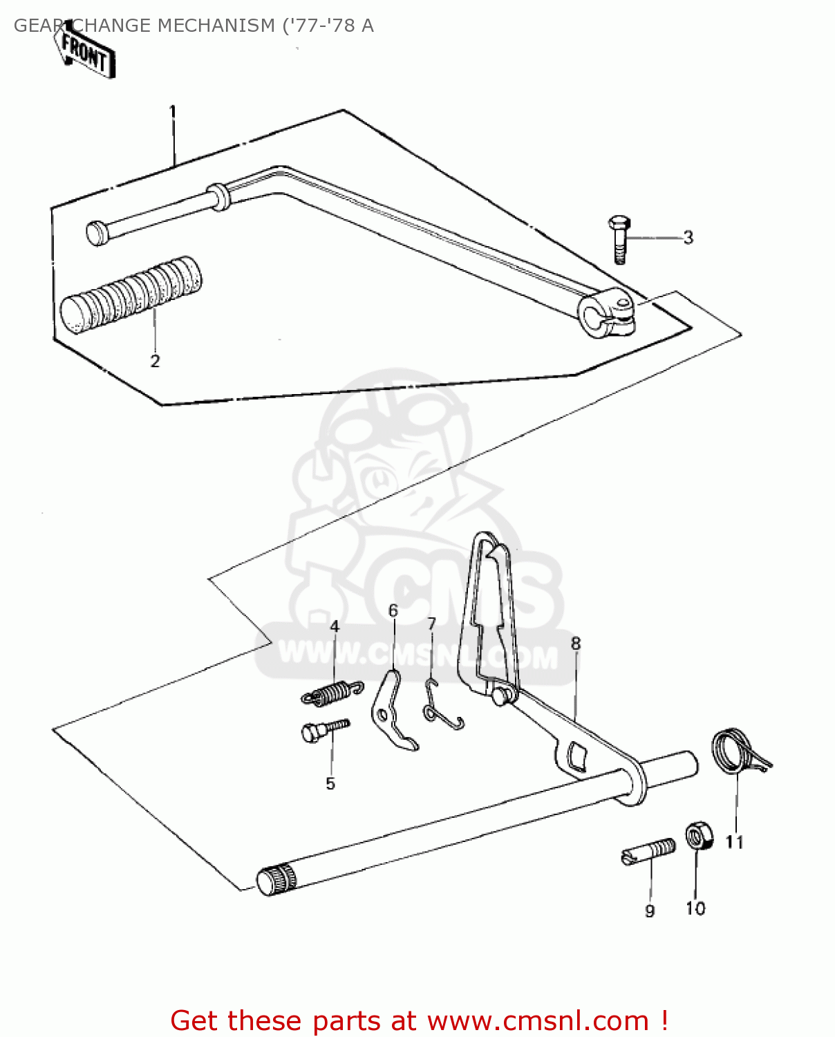 GEAR CHANGE MECHANISM ('77-'78 A KZ1000A2A KZ1000 1978 CANADA