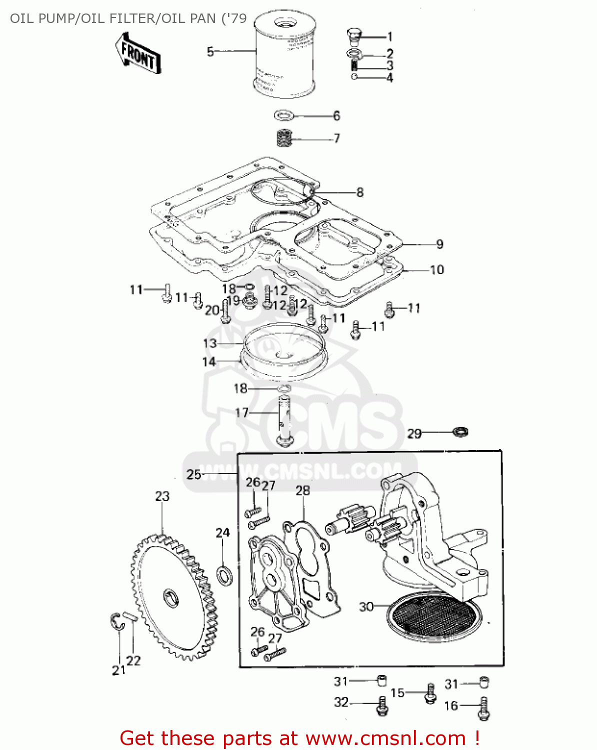 OIL PUMP/OIL FILTER/OIL PAN ('79 KZ1000A2A KZ1000 1978 CANADA