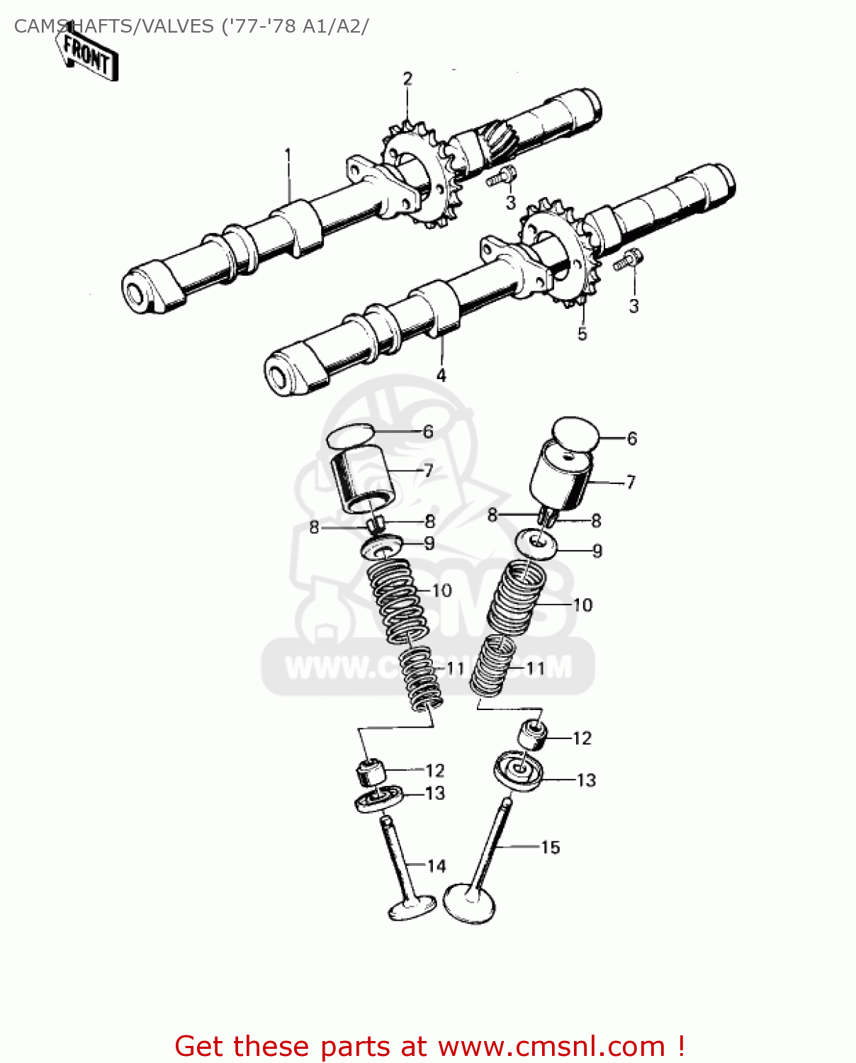 CAMSHAFTS/VALVES ('77-'78 A1/A2/ KZ1000A2A KZ1000 1978 CANADA