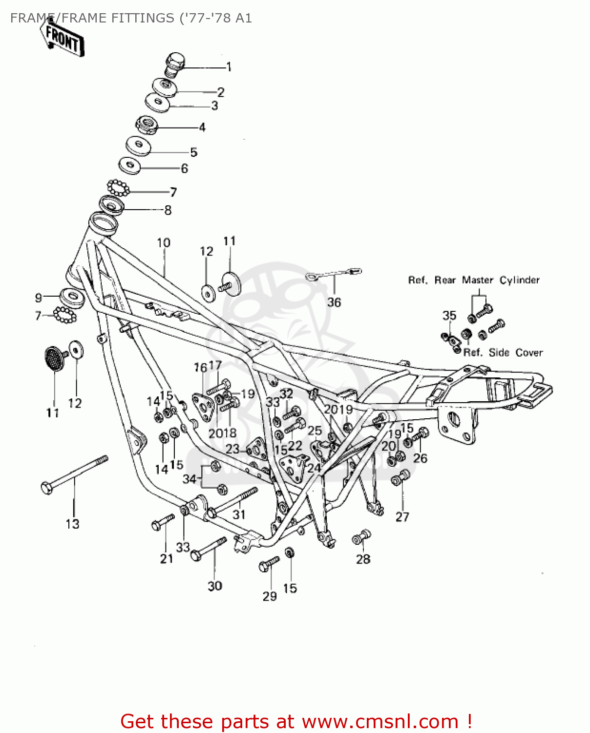 FRAME/FRAME FITTINGS ('77-'78 A1 KZ1000A2A KZ1000 1978 CANADA