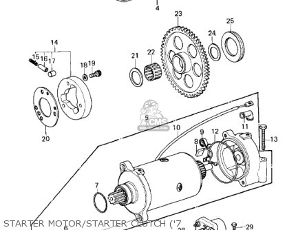 STARTER MOTOR/STARTER CLUTCH ('7 - KZ1000A2A KZ1000 1978 CANADA