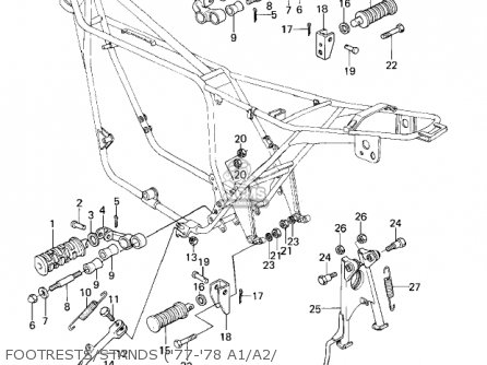 FOOTRESTS/STANDS ('77-'78 A1/A2/ - KZ1000A2A KZ1000 1978 CANADA