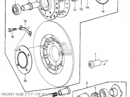 FRONT HUB ('77-'78 A1/A2/A2A) - KZ1000A2A KZ1000 1978 CANADA
