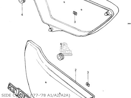 SIDE COVERS ('77-'78 A1/A2/A2A) - KZ1000A2A KZ1000 1978 CANADA