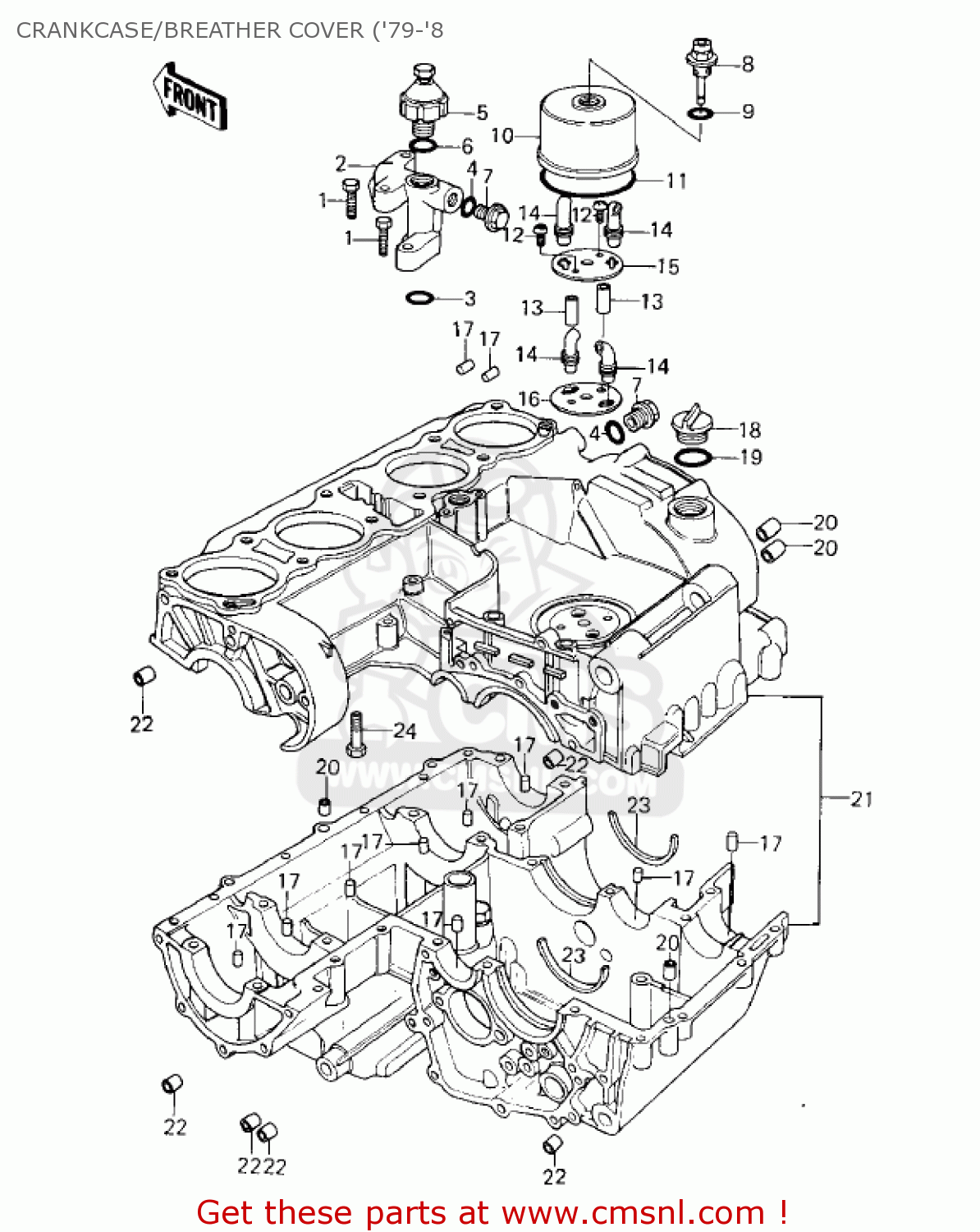 CRANKCASE/BREATHER COVER ('79-'8 KZ1000A3 KZ1000 1979 CANADA