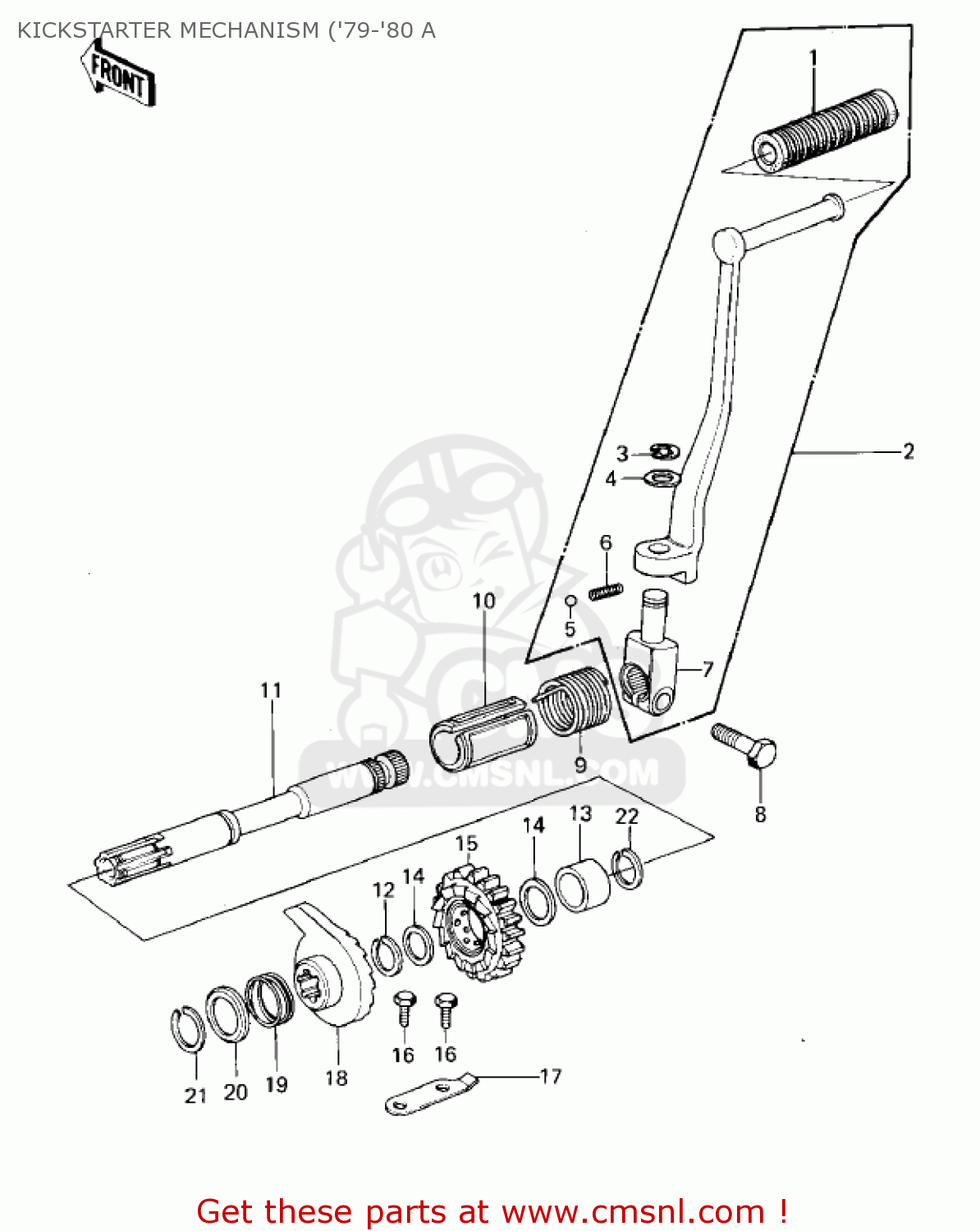 KICKSTARTER MECHANISM ('79-'80 A KZ1000A3 KZ1000 1979 CANADA