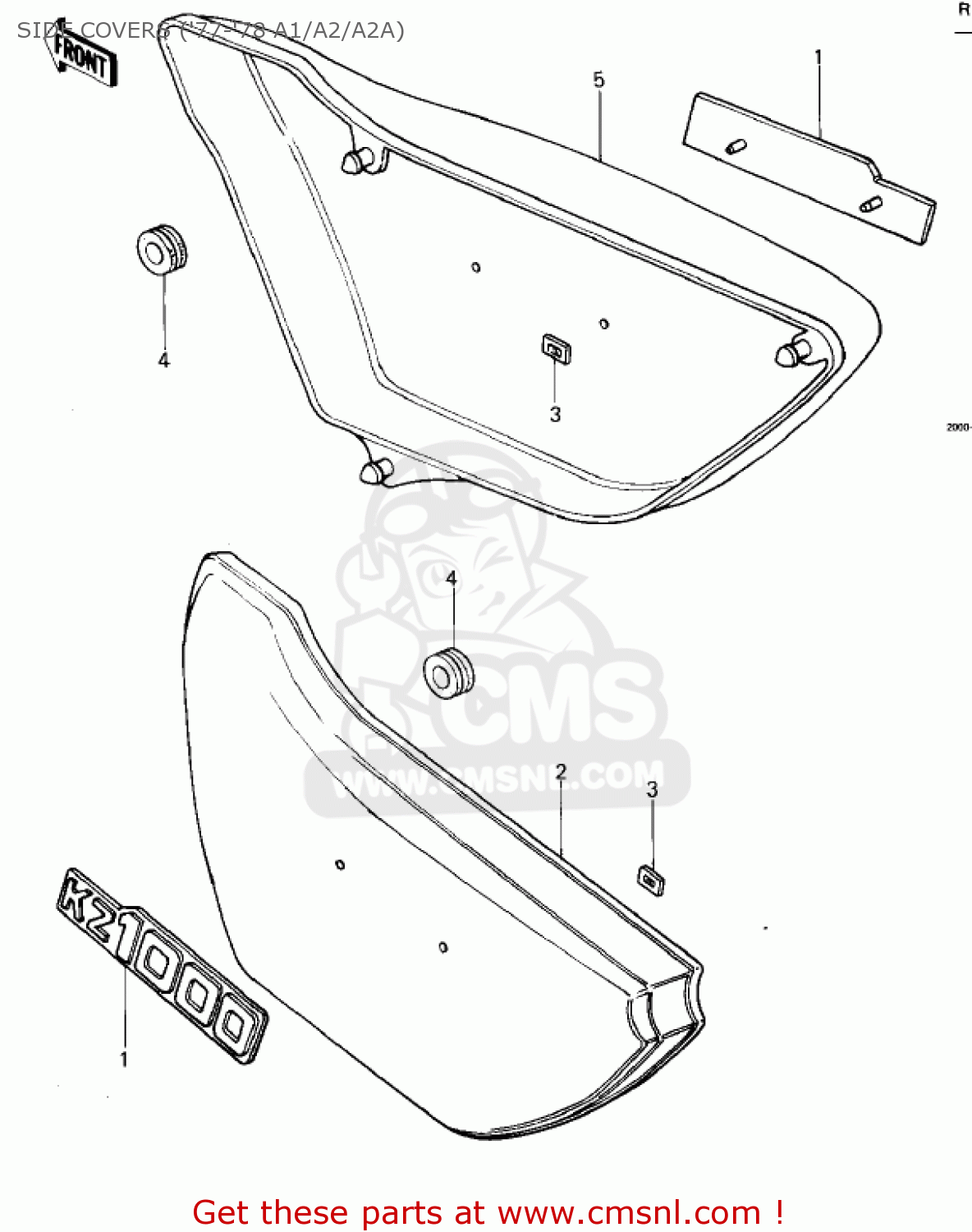 SIDE COVERS ('77-'78 A1/A2/A2A) KZ1000A3 KZ1000 1979 CANADA