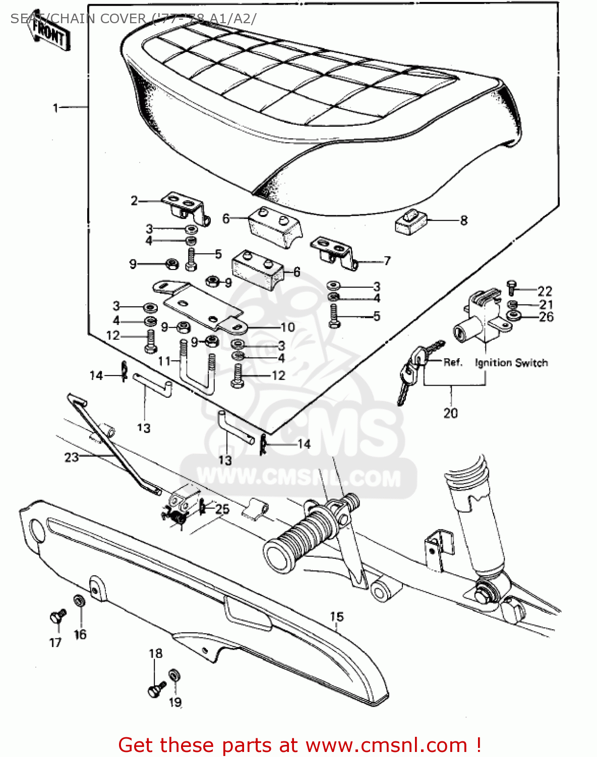 SEAT/CHAIN COVER ('77-'78 A1/A2/ KZ1000A3 KZ1000 1979 CANADA