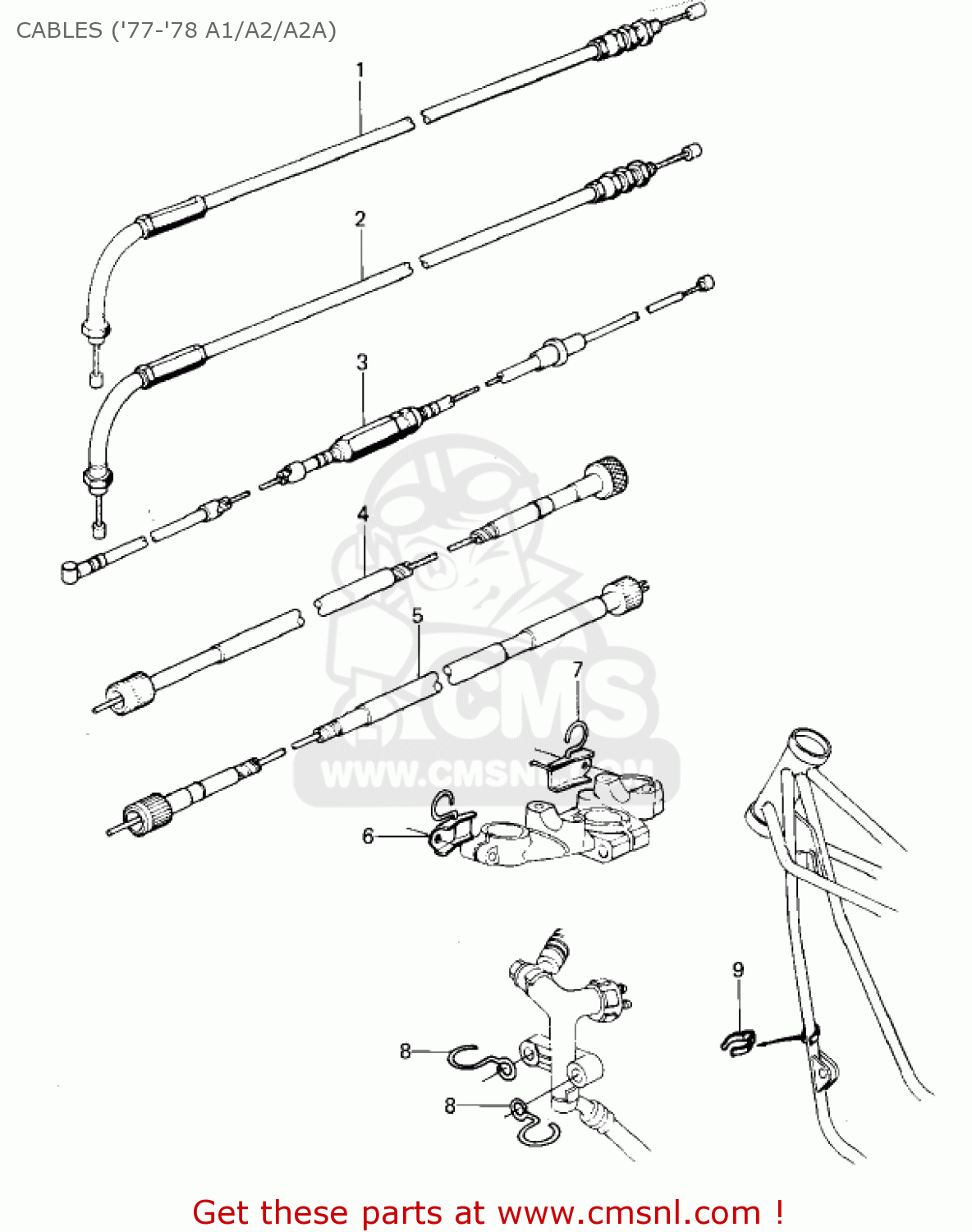 CABLES ('77-'78 A1/A2/A2A) KZ1000A3 KZ1000 1979 CANADA