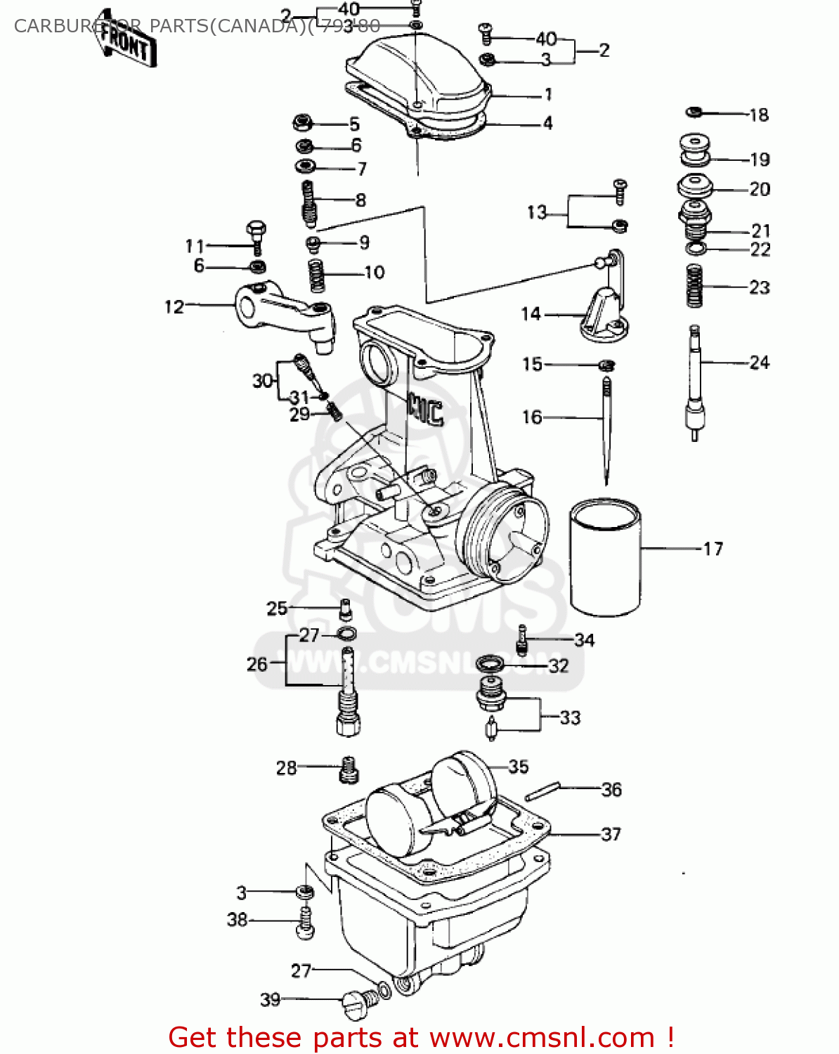 CARBURETOR PARTS(CANADA)('79-'80 KZ1000A3 KZ1000 1979 CANADA