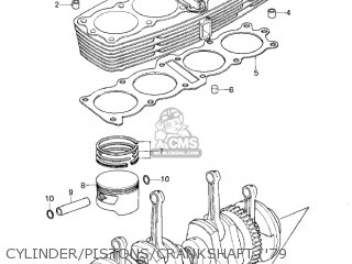CYLINDER/PISTONS/CRANKSHAFT ('79 - KZ1000A3 KZ1000 1979 CANADA