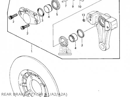 REAR BRAKE ('77-'78 A1/A2/A2A) - KZ1000A3 KZ1000 1979 CANADA