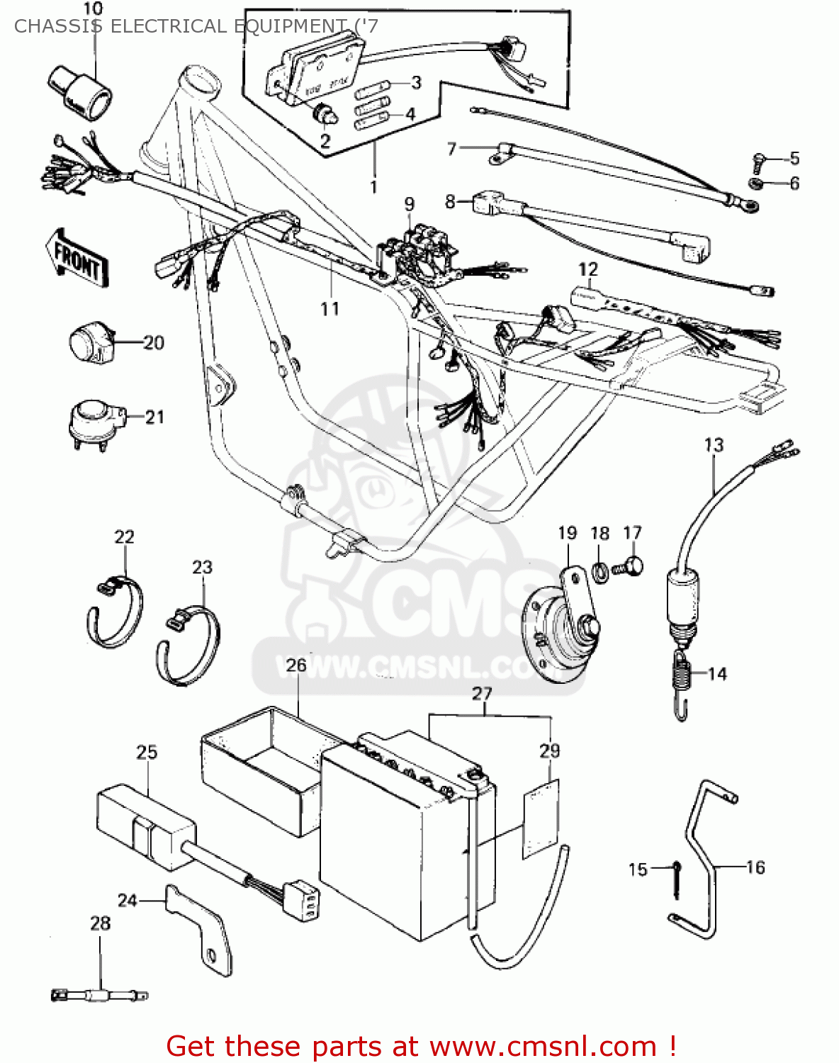 Kawasaki KZ1000A3A KZ1000 1979 CANADA CHASSIS ELECTRICAL EQUIPMENT ('7