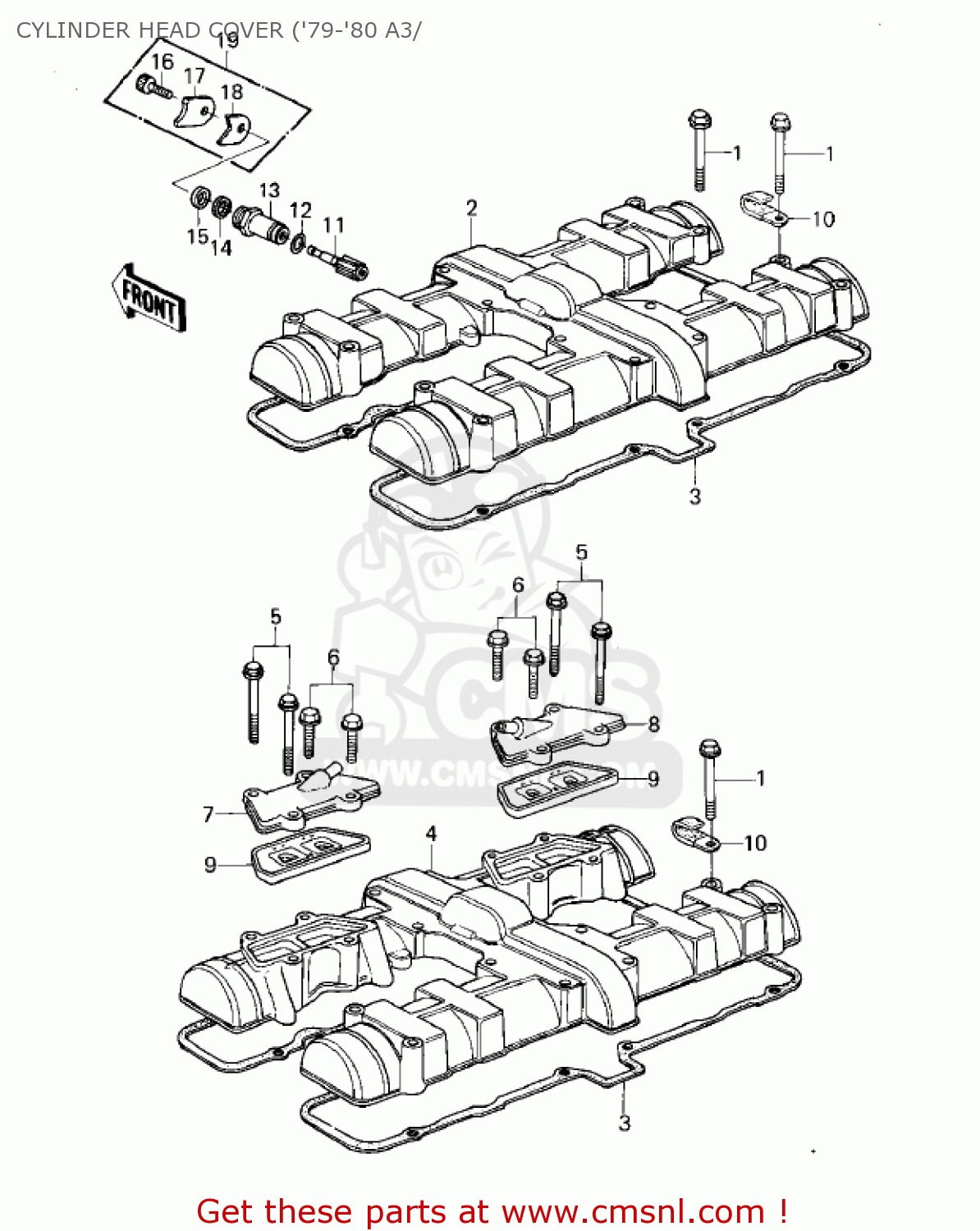 CYLINDER HEAD COVER ('79-'80 A3/ KZ1000A3A KZ1000 1979 CANADA