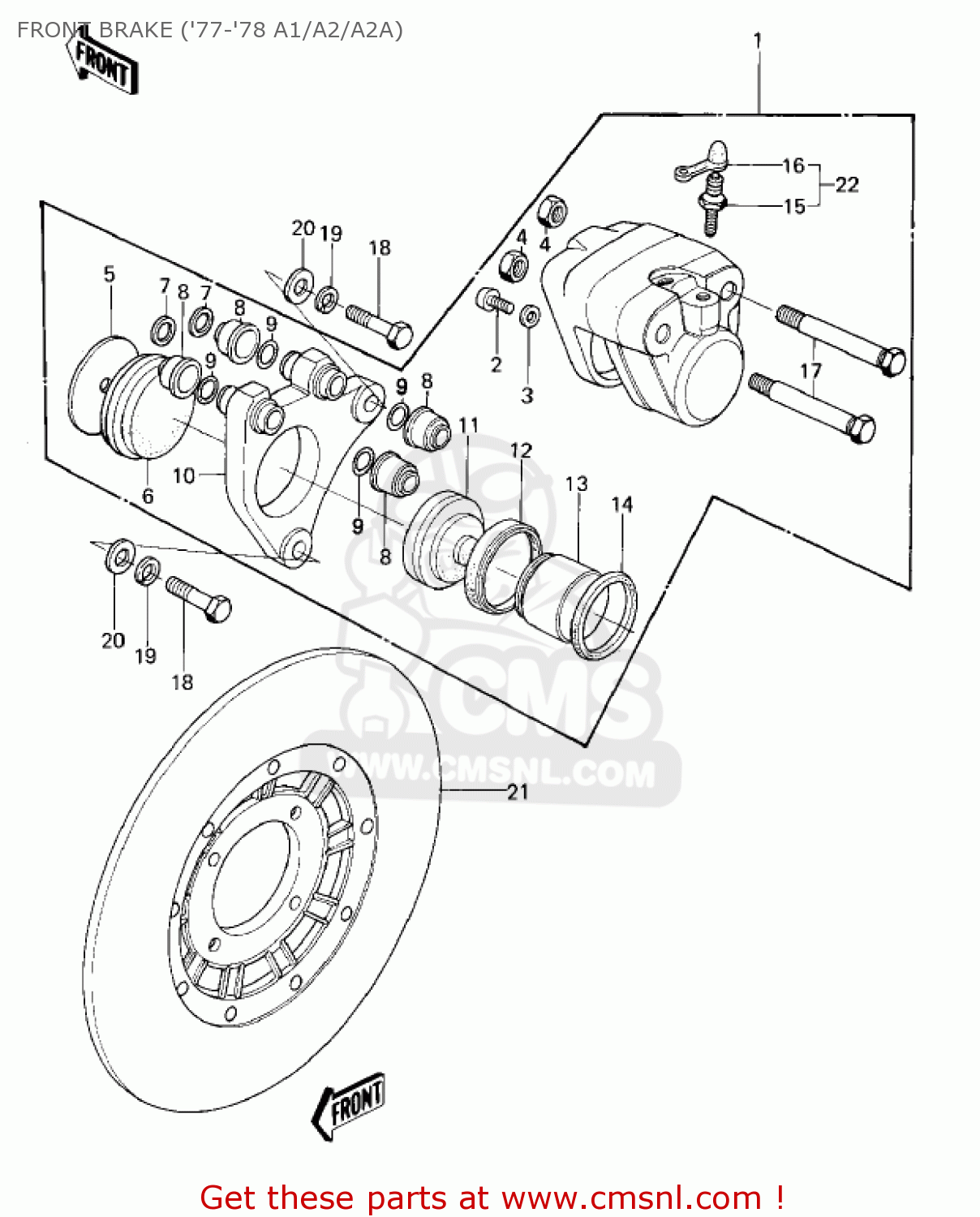 FRONT BRAKE ('77-'78 A1/A2/A2A) KZ1000A3A KZ1000 1979 CANADA